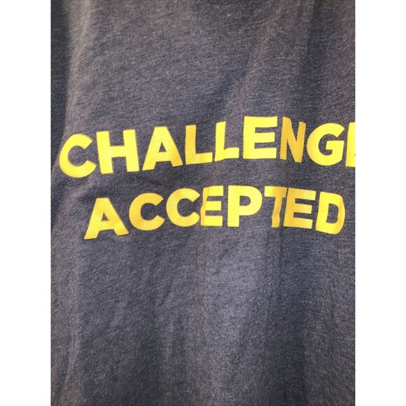 Golds Gym Men’s Short Sleeve T-Shirt "Challenge Accepted" Size Medium Gray - Picture 3 of 9